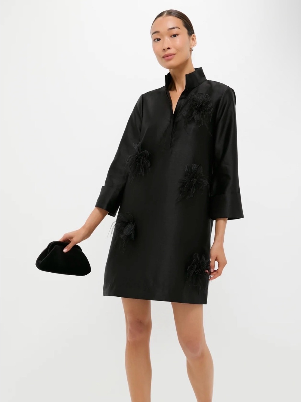 Tuckernuck Black Embellished Dupioni Megan Dress